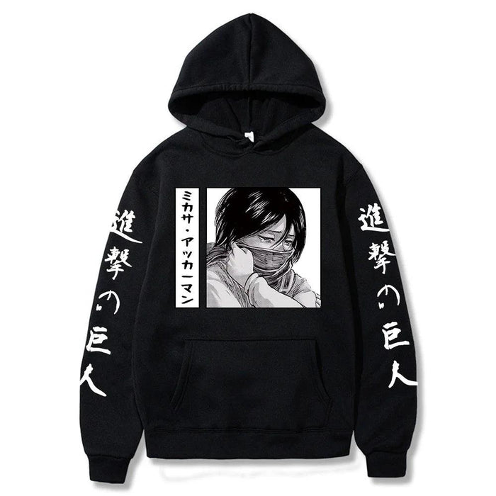 Pull Attaque des Titans - Ackerman Mikasa-Manga Shop-Noir-XS-Manga Shop