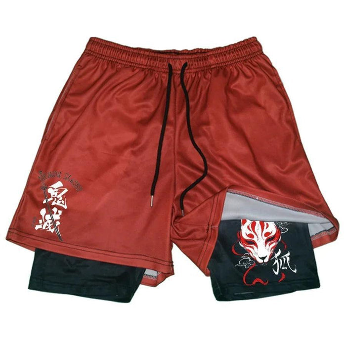 Short de Fitness de Compression - Demon Slayer Mask-MANGA SHOP-Manga Shop