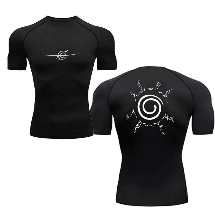 T-Shirt de Compression - Naruto Konoha "Déserteur"-Manga Shop-Noir-XS-Manga Shop