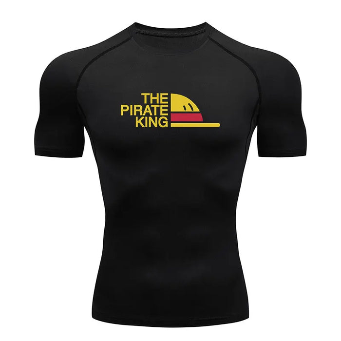 T-Shirt de Compression - One Piece Pirate King-Manga Shop-Noir-XS-Manga Shop