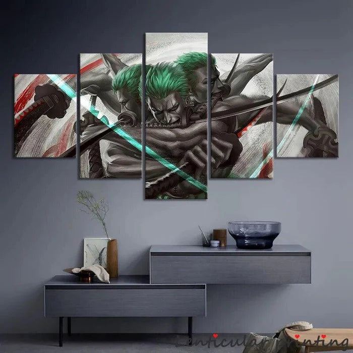 Tableau One Piece - Roronoa Zoro Battle 5 Pieces-Manga Shop-Manga Shop
