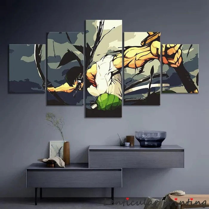 Tableau One Piece - Roronoa Zoro Moon 5 Pieces-Manga Shop-Manga Shop