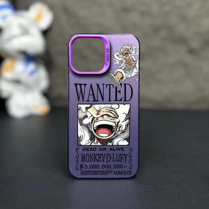 Coques iPhone One Piece Wanted Nika-Manga Shop-Violet-iPhone 14-Manga Shop