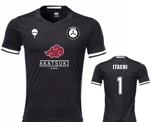 Maillot de Foot Naruto - Itachi Uchiwa Noir-MANGA SHOP-Manga Shop