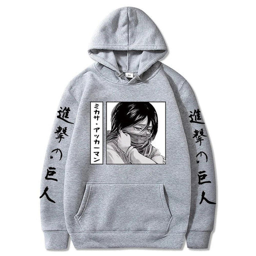 Pull Attaque des Titans - Ackerman Mikasa-Manga Shop-Gris-XS-Manga Shop