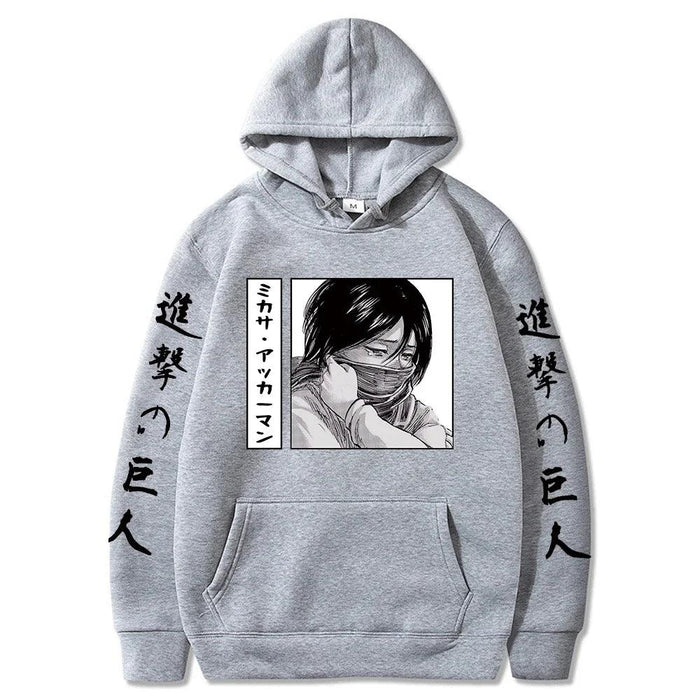 Pull Attaque des Titans - Ackerman Mikasa-Manga Shop-Gris-XS-Manga Shop