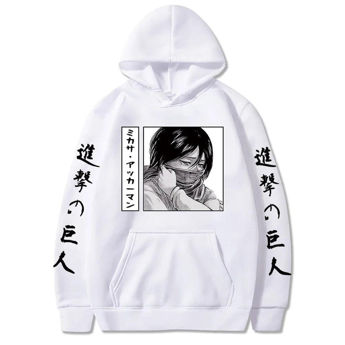 Pull Attaque des Titans - Ackerman Mikasa-Manga Shop-Blanc-XS-Manga Shop