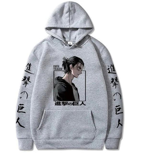 Pull Attaque des Titans - Eren Yeager-Manga Shop-Gris-XS-Manga Shop