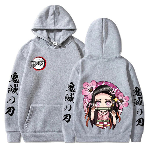 Pull Demon Slayer - Kamado Nezuko Harajuku-MANGA SHOP-Gris-XS-Manga Shop