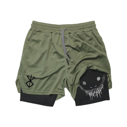 Short de Fitness de Compression - Berserk Kaki-MANGA SHOP-Manga Shop