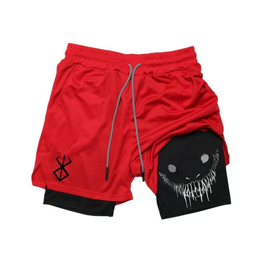 Short de Fitness de Compression - Berserk Rouge-MANGA SHOP-Manga Shop