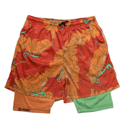 Short de Fitness de Compression - One Piece Mera Mera No Mi-MANGA SHOP-Manga Shop