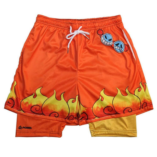 Short de Fitness de Compression - One Piece Portgas D. Ace-MANGA SHOP-Manga Shop