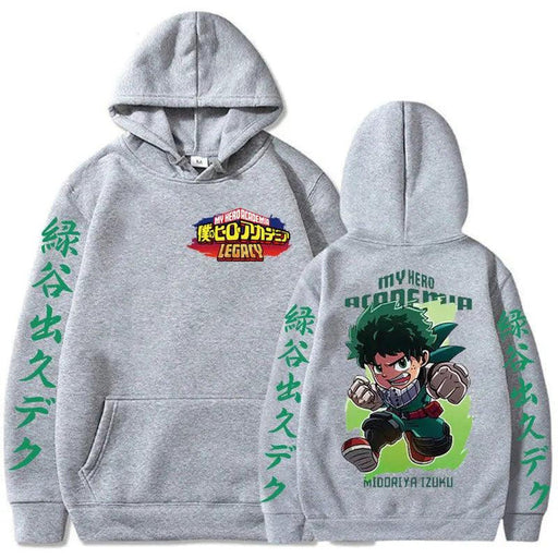Sweat My Hero Academia - Izuku Midoriya-MANGA SHOP-Gris-XS-Manga Shop
