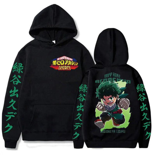 Sweat My Hero Academia - Izuku Midoriya-MANGA SHOP-Noir-XS-Manga Shop