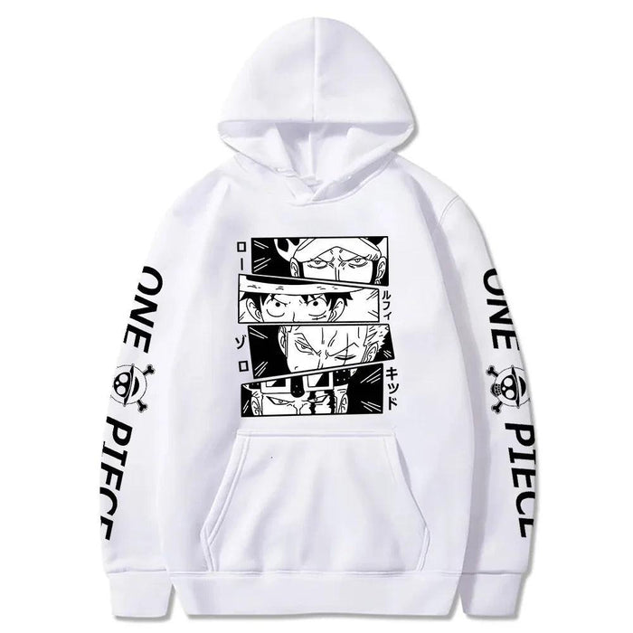 Sweat One Piece - Luffy Zoro Law Kid-Manga Shop-Blanc-XS-Manga Shop