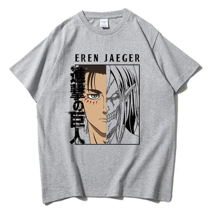 T-Shirt Attaque des Titans - Eren Jaeger-Manga Shop-Gris-XS-Manga Shop