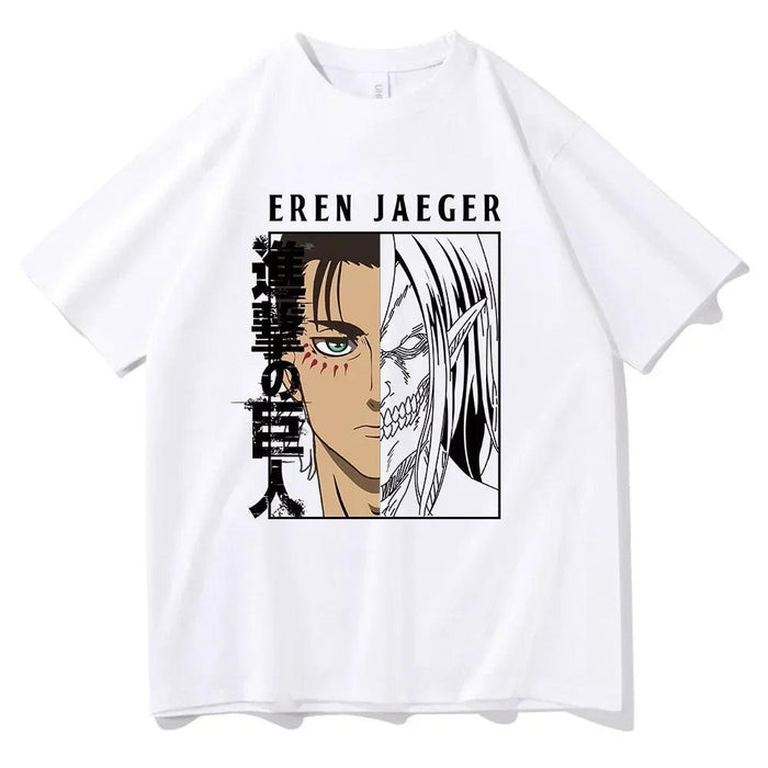 T-Shirt Attaque des Titans - Eren Jaeger-Manga Shop-Blanc-XS-Manga Shop