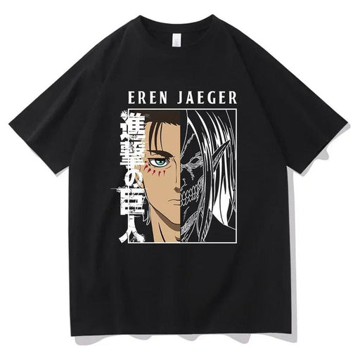 T-Shirt Attaque des Titans - Eren Jaeger-Manga Shop-Noir-XS-Manga Shop
