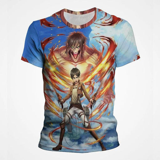 T-Shirt Attaque des Titans - Eren Jager Fire-Manga Shop-Manga Shop