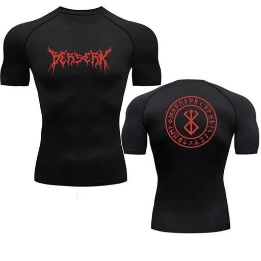 T-Shirt de Compression - Berserk Logo-Manga Shop-Noir/Rouge-XS-Manga Shop