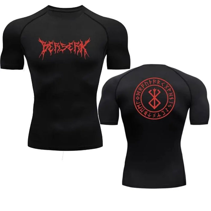 T-Shirt de Compression - Berserk Logo-Manga Shop-Noir/Rouge-XS-Manga Shop