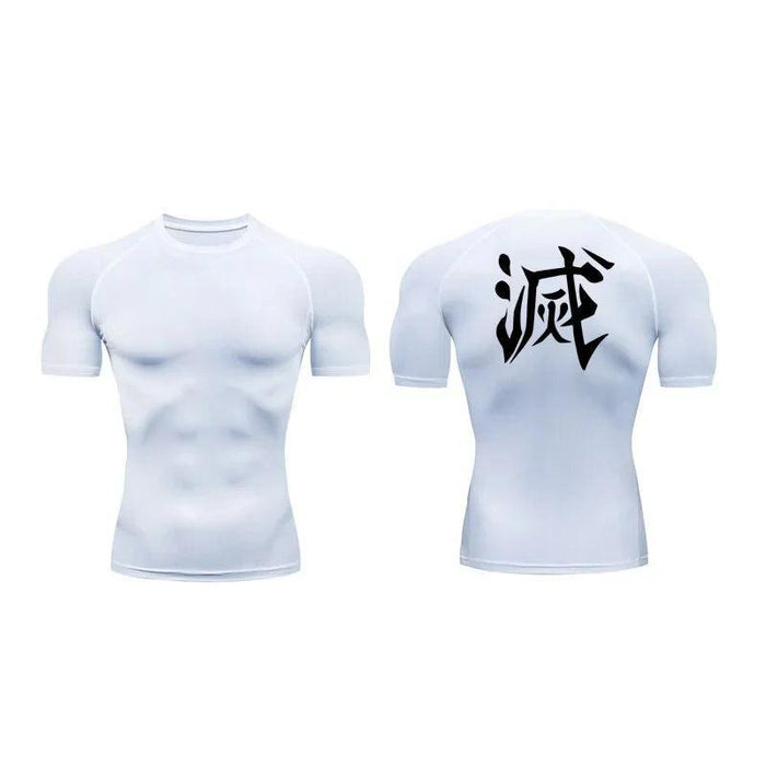 T-Shirt de Compression - Demon Slayer-MANGA SHOP-Blanc-XS-Manga Shop