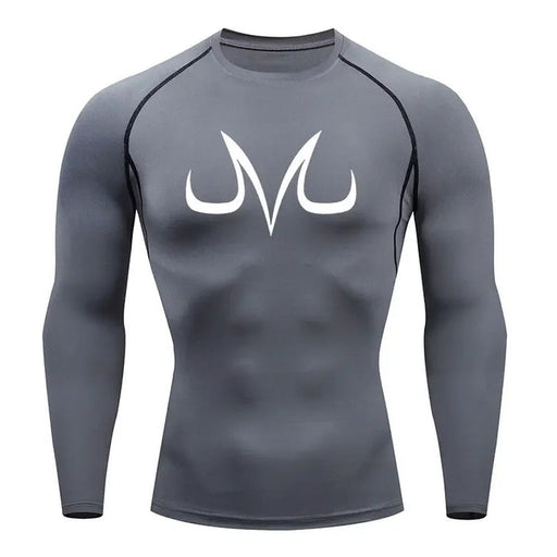 T-Shirt de Compression - Majin Vegeta Manche Longue-Manga Shop-Gris-XS-Manga Shop