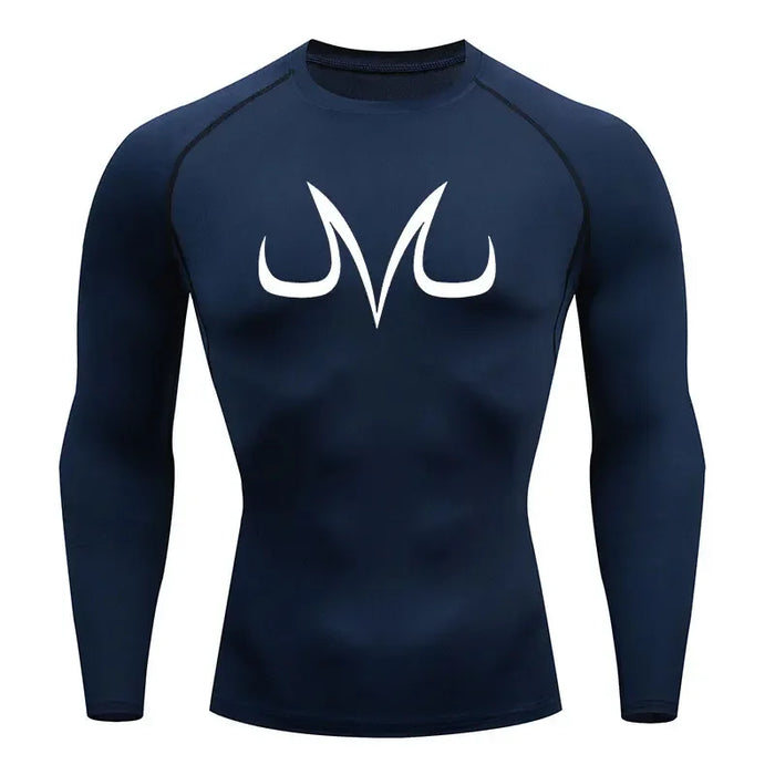 T-Shirt de Compression - Majin Vegeta Manche Longue-Manga Shop-Marine-XS-Manga Shop