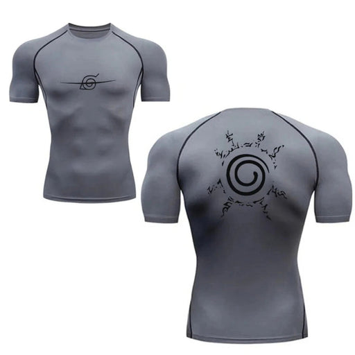 T-Shirt de Compression - Naruto Konoha "Déserteur"-Manga Shop-Gris-XS-Manga Shop
