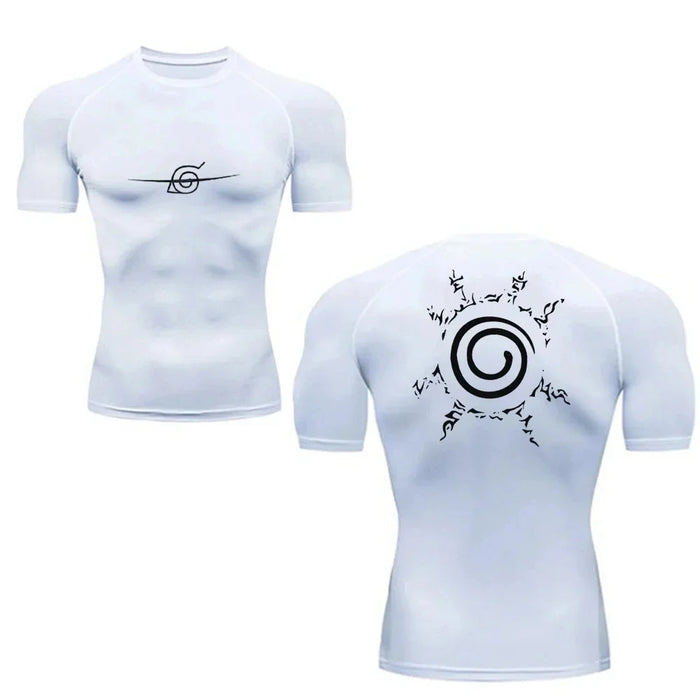 T-Shirt de Compression - Naruto Konoha "Déserteur"-Manga Shop-Blanc-XS-Manga Shop