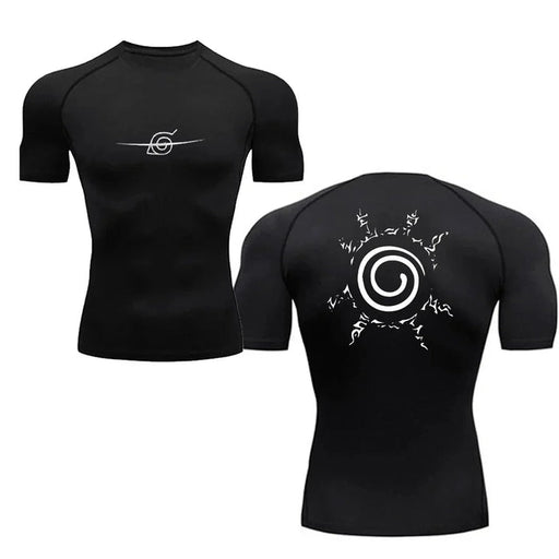 T-Shirt de Compression - Naruto Konoha "Déserteur"-Manga Shop-Noir-XS-Manga Shop