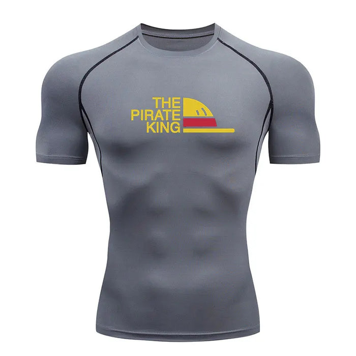 T-Shirt de Compression - One Piece Pirate King-Manga Shop-Gris-XS-Manga Shop