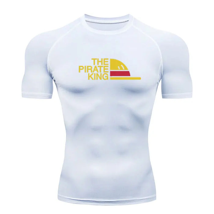 T-Shirt de Compression - One Piece Pirate King-Manga Shop-Blanc-XS-Manga Shop