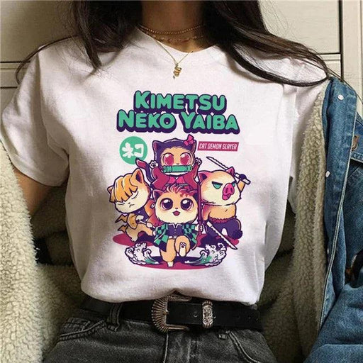 T-Shirt Demon Slayer - Kimetsu Neko Yaiba-Manga Shop-Manga Shop