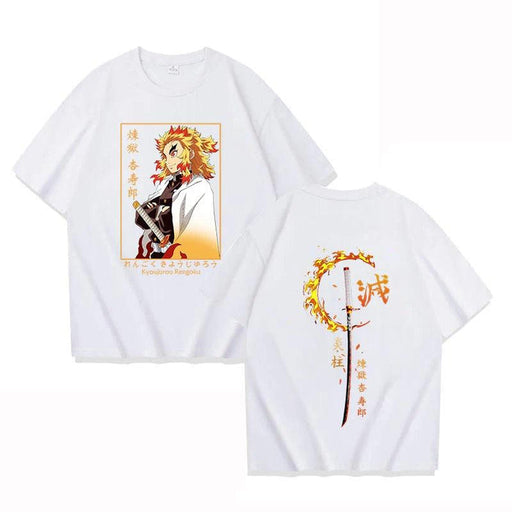 T-Shirt Demon Slayer - Kyōjurō Rengoku-Manga Shop-Blanc-XS-Manga Shop