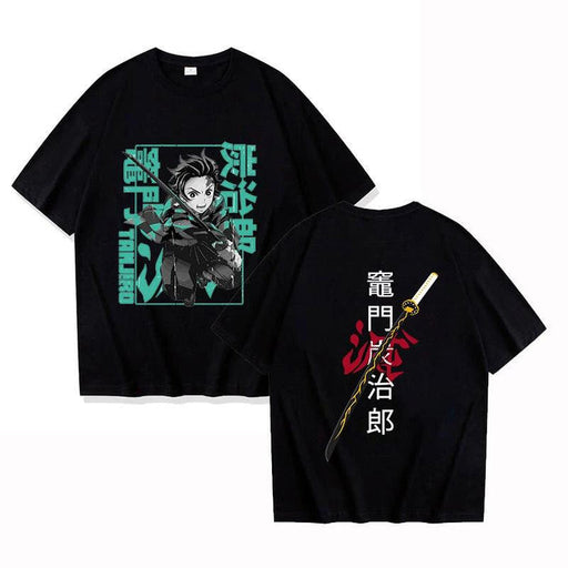 T-Shirt Demon Slayer - Tanjiro Kamado-Manga Shop-Noir-XS-Manga Shop