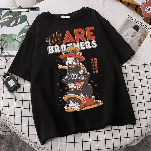 T-Shirt One Piece - We Are Brothers-Manga Shop-Noir-XS-Manga Shop