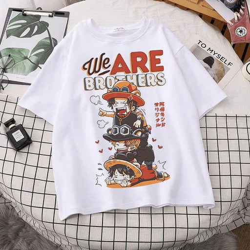 T-Shirt One Piece - We Are Brothers-Manga Shop-Blanc-XS-Manga Shop