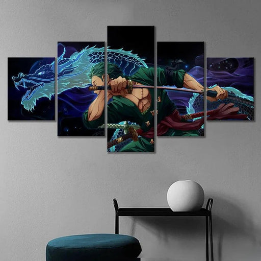 Tableau One Piece Roronoa - Zoro Dragon 5 Pieces-Manga Shop-Manga Shop